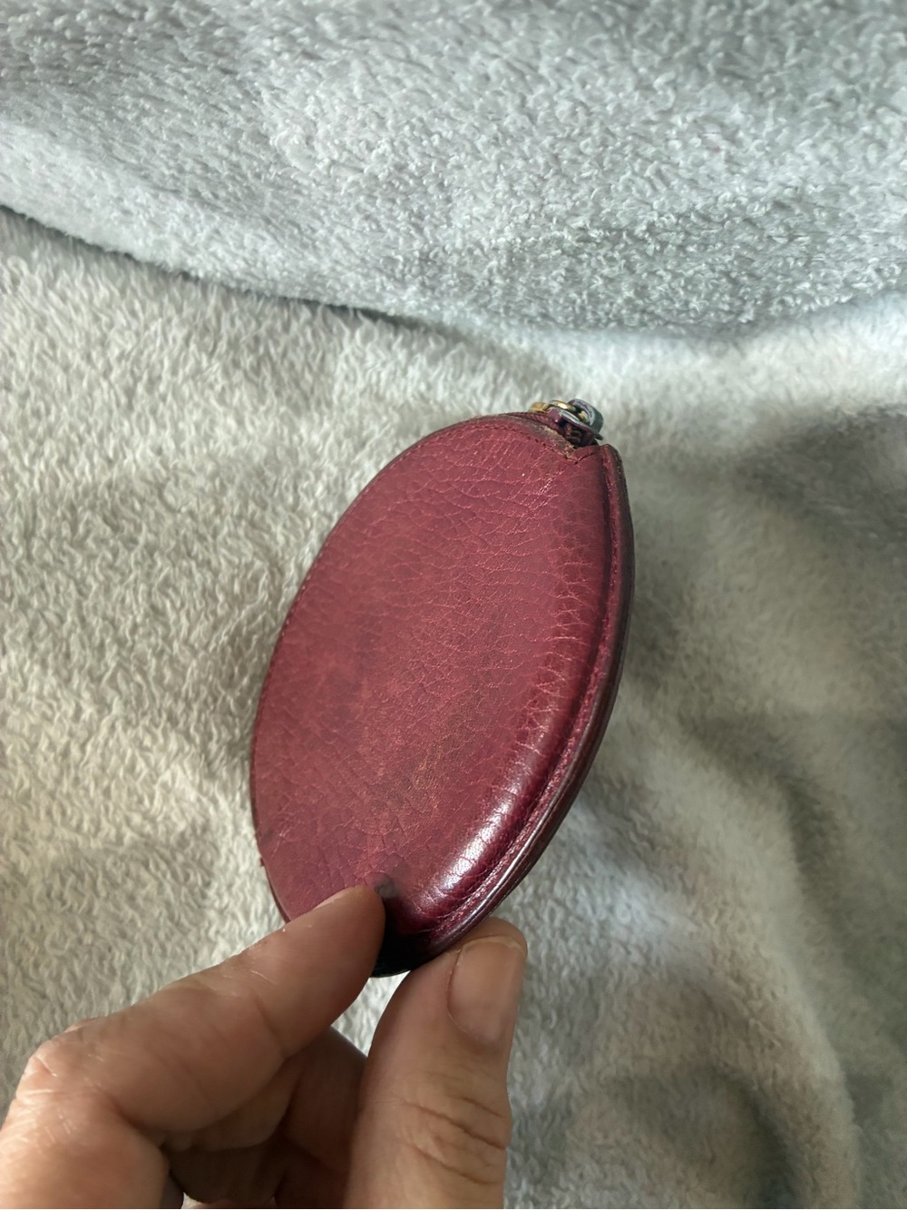 Cartier Round Leather Coin Case in Burgundy - Picture 8 of 10